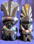 Inlaid Obsidian Sun and Moon